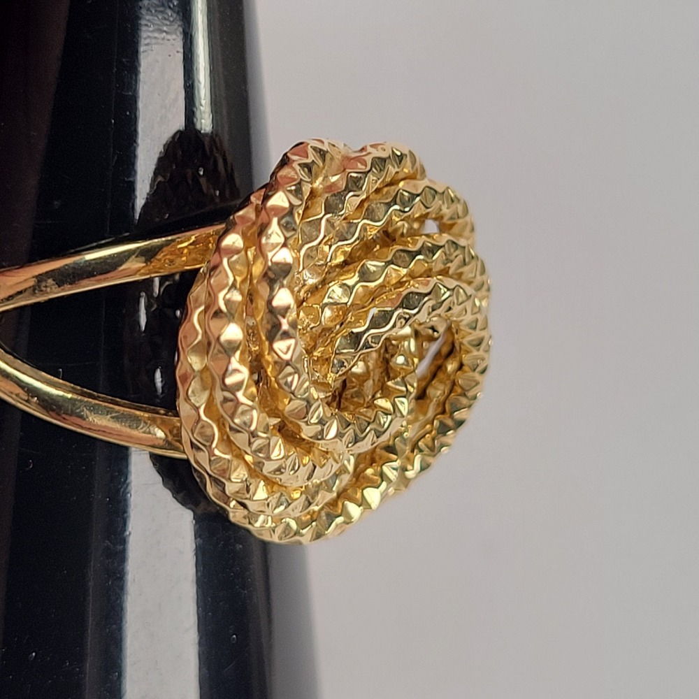 OT Gold Vermeil 925 Sterling Silver Textured Love Knot Rose Ring Turkey‎ Size 9 - Picture 4 of 8
